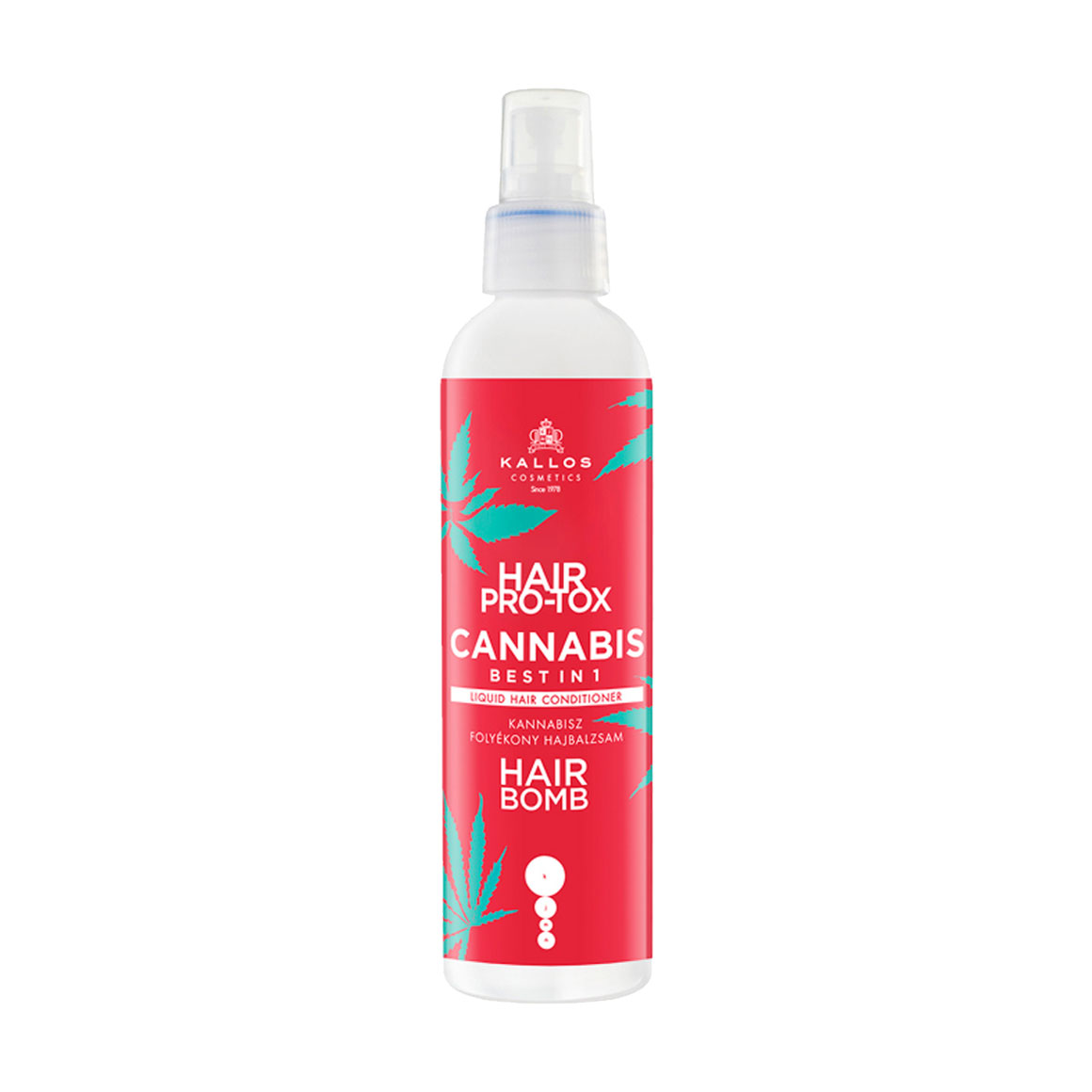 Уцінка! Рідкий кондиціонер для волосся Kallos Cosmetics Hair Pro-Tox Cannabis Hair Bomb Liquid Conditioner з олією насіння конопель, 200 мл